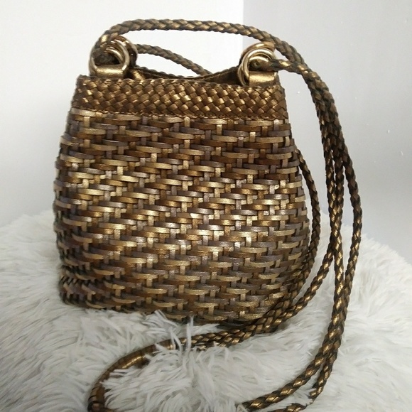 Franco Sarto Handbags - Franco Sarto leather Metallic Weave Hobo